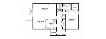 One Bed One Bath 1095 Square Feet at The Bridges at Foxridge, Mission, KS