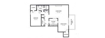 One Bed One Bath 1145 Square Feet at The Bridges at Foxridge, Mission, 66202