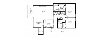 Two Bed Two Bath 1510 Square Feet at The Bridges at Foxridge, Mission, Kansas