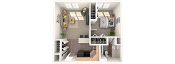 Ascott Floor Plan at Coach House Apartments, Kansas City, MO