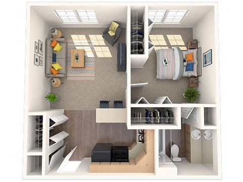 Ascott Floor Plan at Coach House Apartments, Kansas City, MO