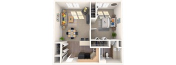 Ashton Floor Plan at Coach House Apartments, Kansas City, 64131