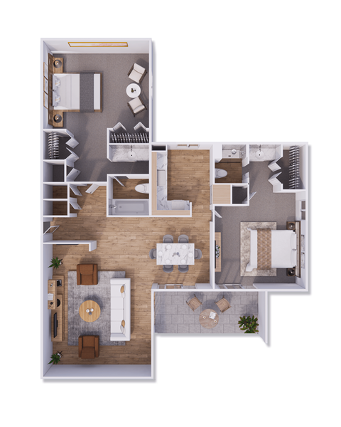 B2-BWHBKI Floor Plan at Willow Creek, Kansas City, 64114