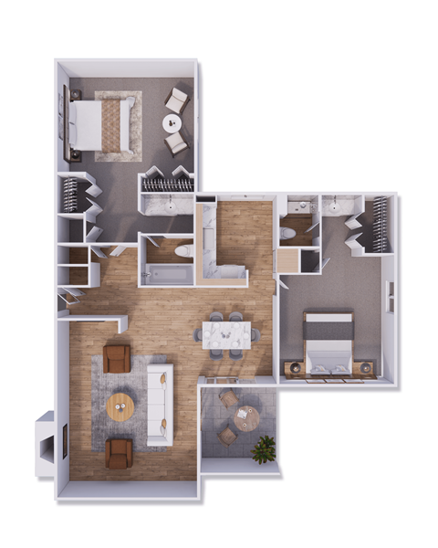 2 bed 2 bath 1160 square feet at Willow Creek, Kansas City