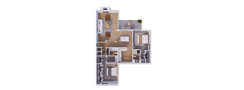 2 bed 2 bath 1304 square feet at Willow Creek, Kansas City, 64114