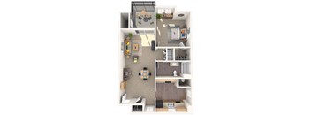 BECKENHAM Floor Plan at Coach House Apartments, Kansas City