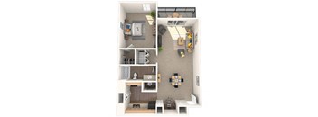 Bedforth Floor Plan at Coach House Apartments, Missouri