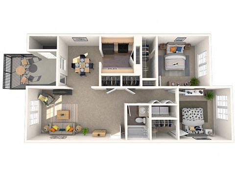 Birchwood Floor Plan at Coach House Apartments, Missouri, 64131