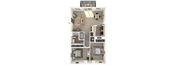 Bodmin Floor Plan at Coach House Apartments, Kansas City, MO