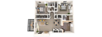Bradford Floor Plan at Coach House Apartments, Kansas City, 64131