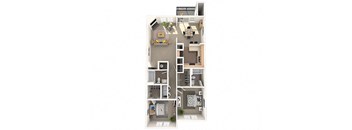 Brentwood Floor Plan at Coach House Apartments, Kansas City, Missouri