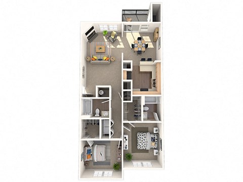 Brentwood Floor Plan at Coach House Apartments, Kansas City, Missouri