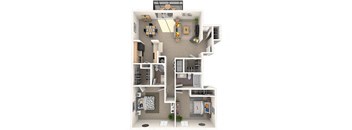 Carlisle Floor Plan at Coach House Apartments, Missouri