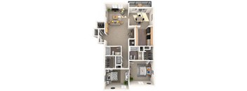 Cypress Floor Plan at Coach House Apartments, Missouri, 64131