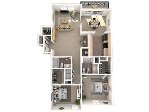 Cypress Floor Plan at Coach House Apartments, Missouri, 64131
