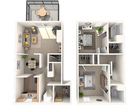 Essex Floor Plan at Coach House Apartments, Kansas City, MO, 64131