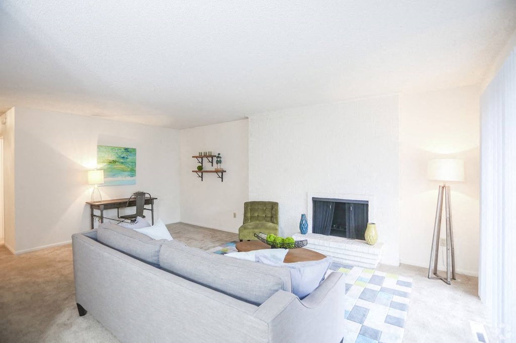 Living Room with Fireplace  at The Ridge Overland Park, Kansas