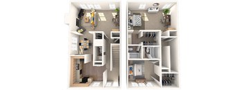 Greenbrier Floor Plan at Coach House Apartments, Kansas City, 64131