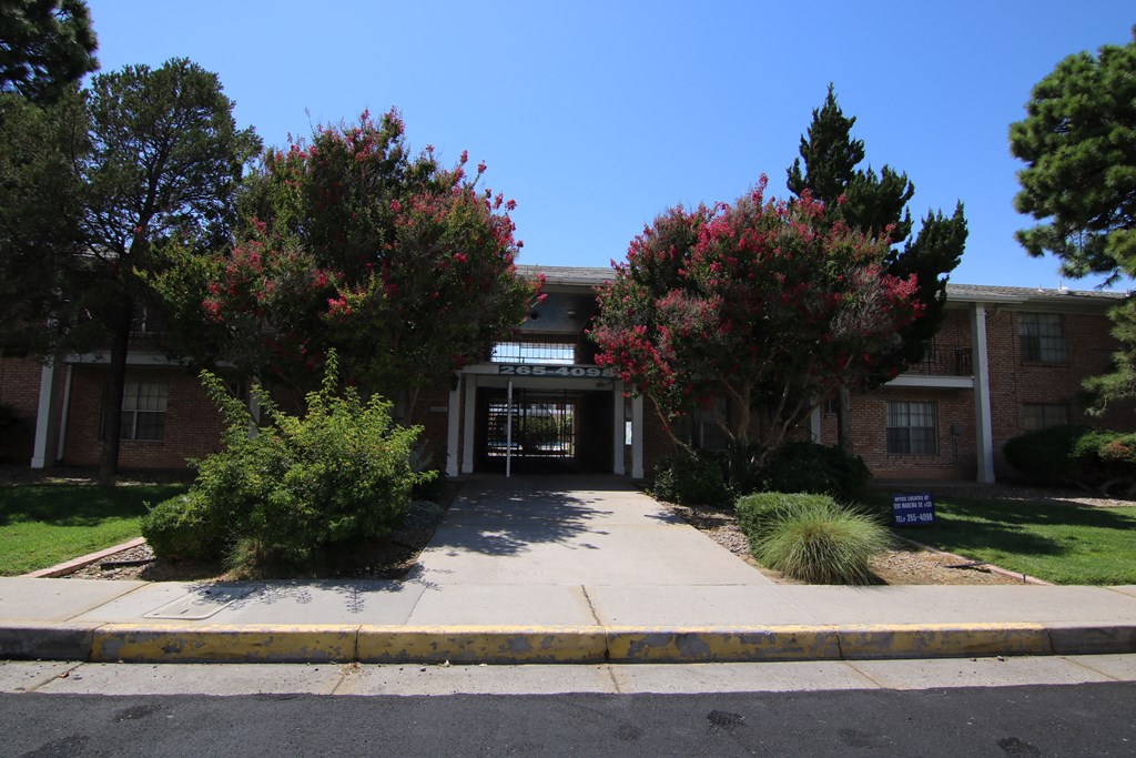 a building with a sign in front of it