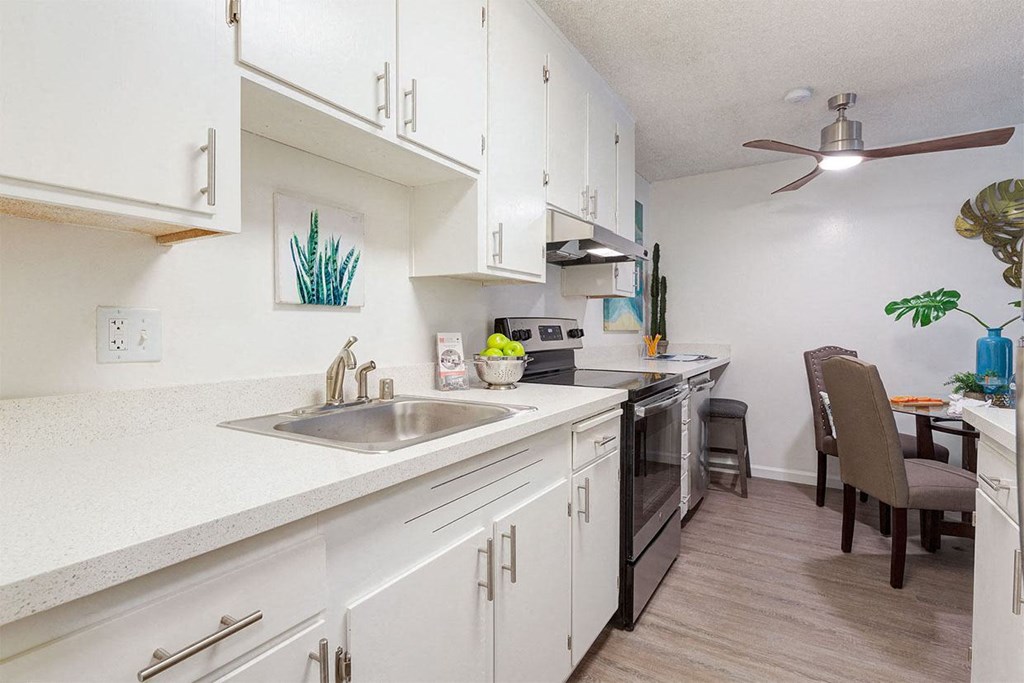 Well Equipped Kitchen And Dining at Marine View Apartments, Alameda, CA