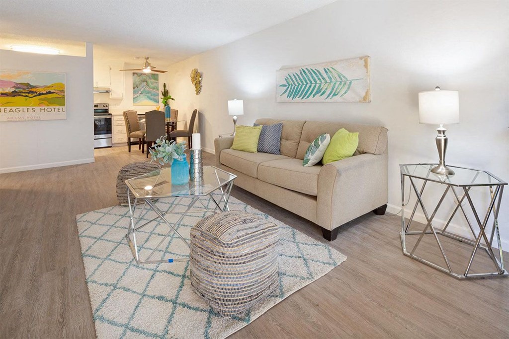 Bright carpeted Living Room  at Marine View Apartments, Alameda, CA, 94501