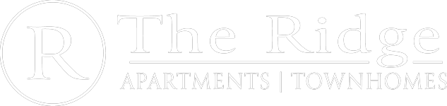 The Ridge apartments and townhomes logo.
