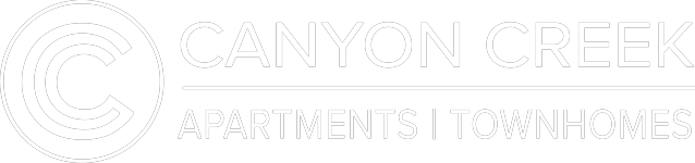 The image is a logo for Canyon Creek Apartments and Townhomes.
