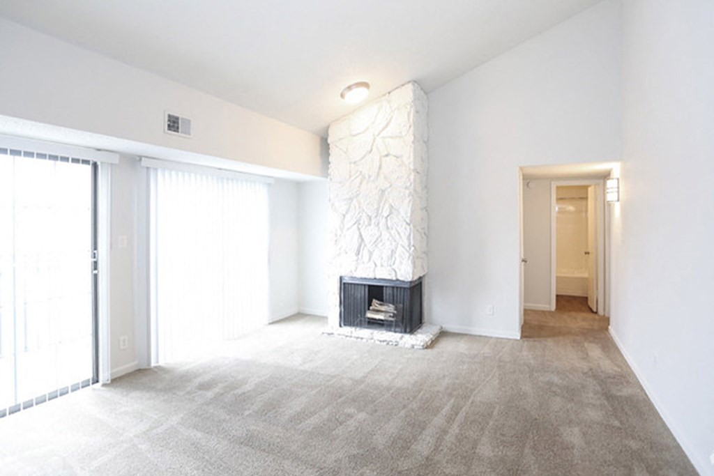 Natural light and fireplace at Canyon Creek Apartments, Kansas City, Missouri