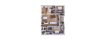 2 bed 2 bath 1256 square feet at Willow Creek, Missouri, 64114