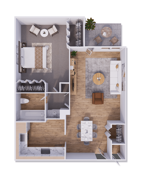 1 bed 1 bath 710 square feet at Willow Creek, Kansas City, Missouri