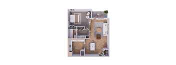 1 bed 1 bath 790 square feet at Willow Creek, Kansas City