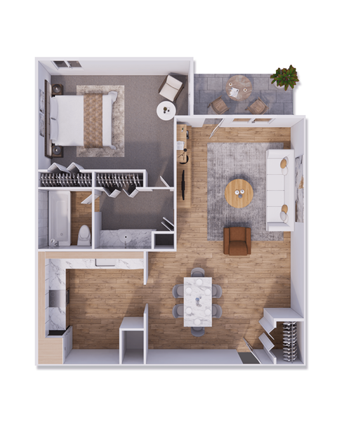 1 bed 1 bath 790 square feet at Willow Creek, Kansas City