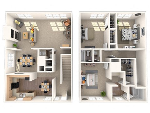 Oliver Floor Plan at Coach House Apartments, Kansas City, Missouri