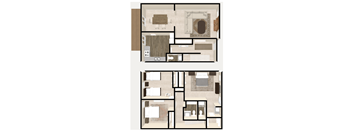 a floor plan of a house with two different floors