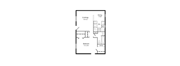 a floor plan of a bedroom apartment