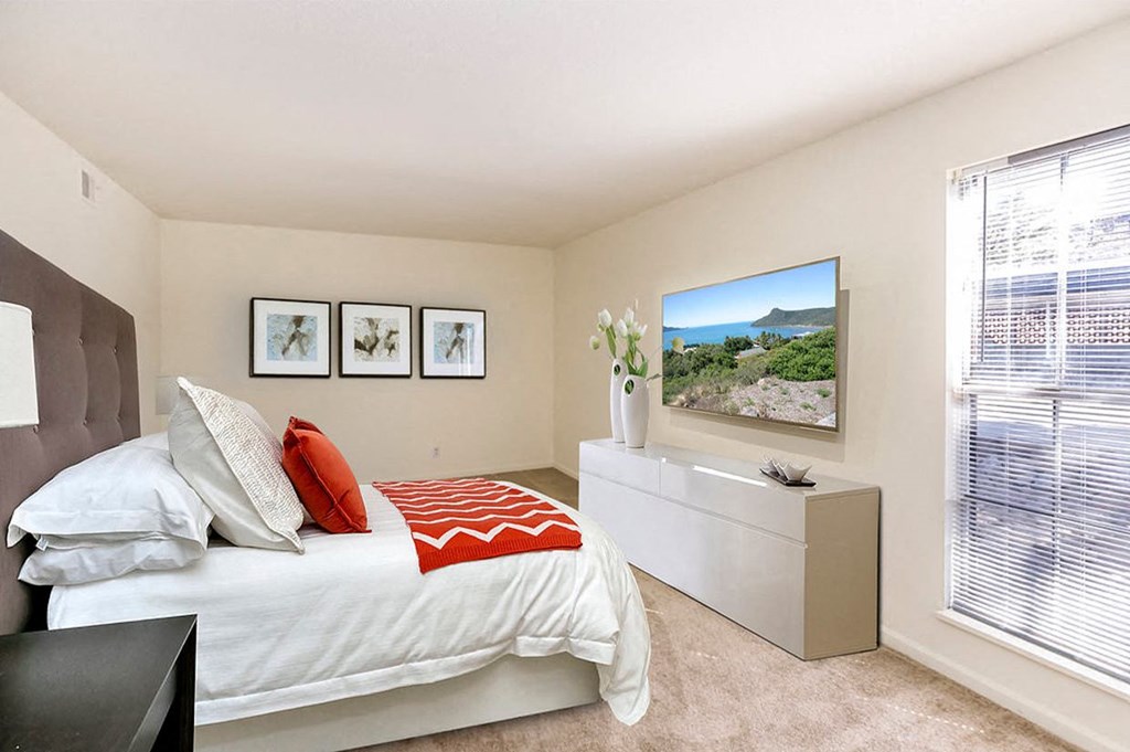 Bedroom With Expansive Windows at The Bridges at Foxridge, Kansas, 66202