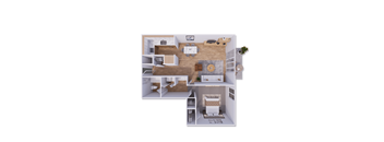 1 bed 1 bath 945 square feet at Willow Creek, Kansas City, Missouri