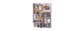 1 bed 1 bath 710 square feet at Willow Creek, Kansas City