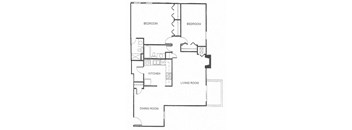 2x2 1016 sqft at Canyon Creek Apartments, Kansas City, 64132