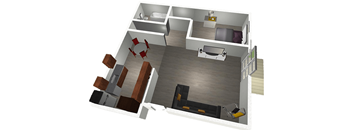 1 bedroom west at Raintree Apartments, Topeka, KS, 66614