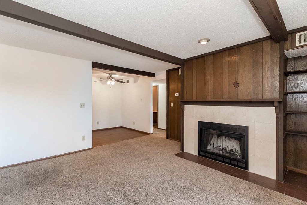 West One Bedroom Full View from Living Room at Raintree Apartments, Topeka, Kansas