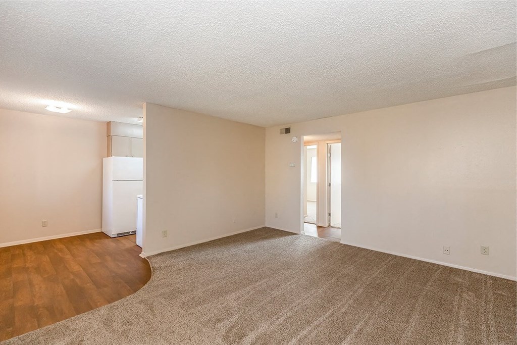2x1 East Living Room and Kitchen at Raintree Apartments, Topeka, 66614
