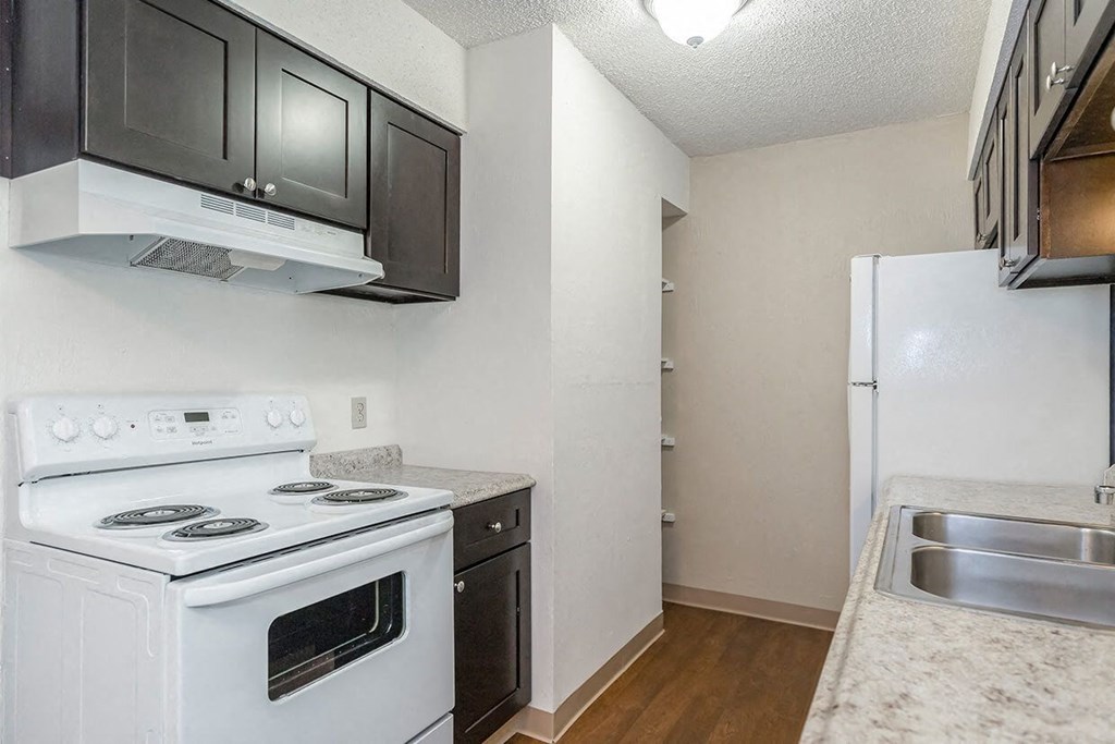 West Two Bedroom Kitchen at Raintree Apartments, Topeka, KS