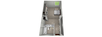 Studio Floor Plan at Raintree Apartments, Topeka