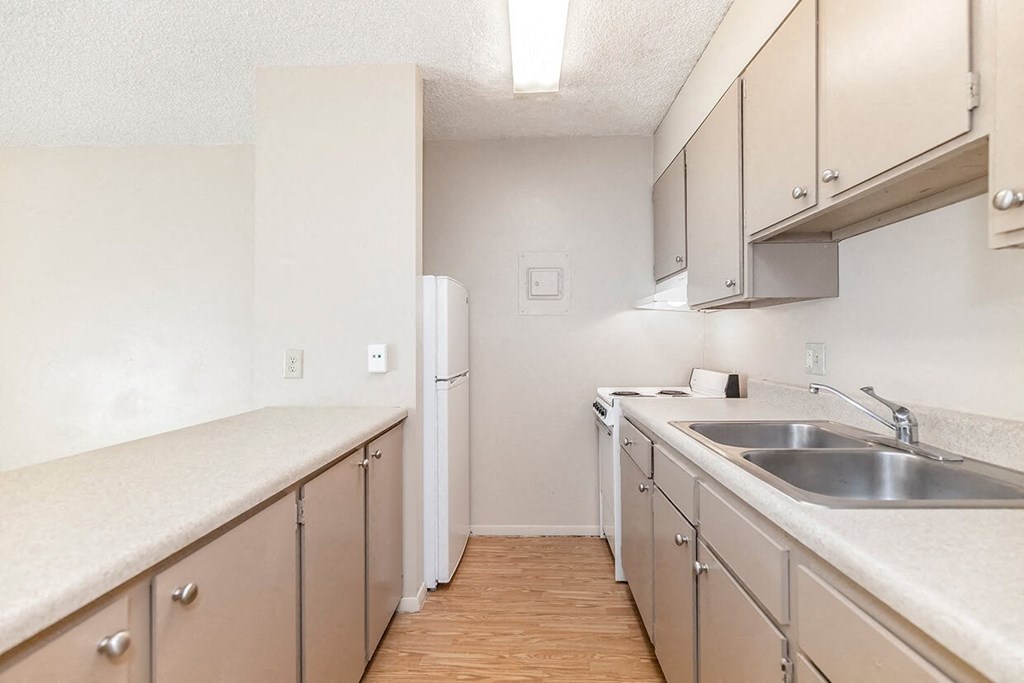 Studio Kitchen at Raintree Apartments, Topeka, KS, 66614
