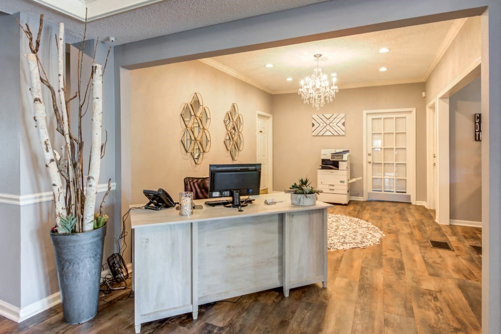 Clubhouse Reception Desk at Coach House Apartments, Kansas City, MO