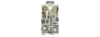 Carlton 2 bed 2 bath 1130 square feet