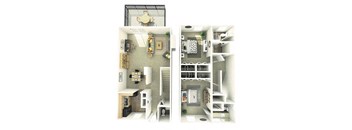 Dorchester 2 bed 2.5 bath Townhome at Coach House Apartments, Kansas City, MO, 64131