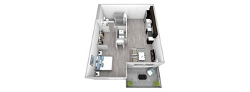 A -Studio- Rogue Floor Plan at Commons on the Tualatin River, Tualatin