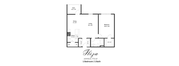 Ibiza Floor Plan at Commons at Sylvan Highlands Apartments, Portland, 97225